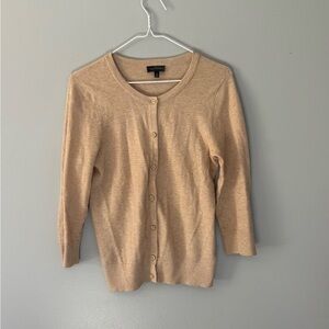 The Limited Tan Cardigan Medium  100% cotton. Button front.